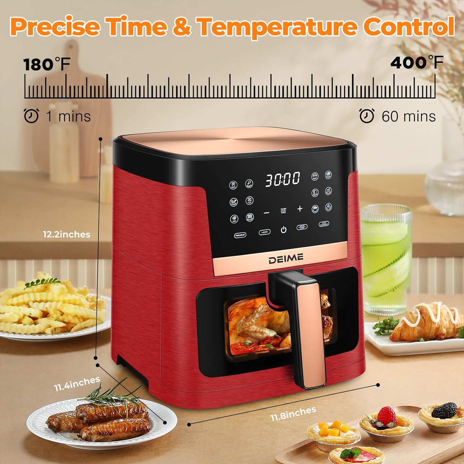 Home Air Fryer Oven Multifunctional Visible Fryer 3L Large Capacity French  Fries Maker Freidora De Aire Sin Aceite - AliExpress