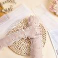 thumbnail image 3 of 2 pares de guantes largos abullonados transparentes de tul blanco (2 estilos diferentes), guantes abullonados transparentes con perlas y mangas largas, guantes de tul blanco con perlas., 3 of 6