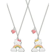 Sanrio Hello Kitty and Mimmy White Girls BFF Necklace Set - 17" + 3"