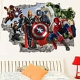 thumbnail image 4 of 3D Avengers Breaking Through Wall Sticker 3D Hulk Captain America Children Boys Wall Decals Peel and Stickers for Walls Bedroom Living Room Home Decor(15.7X23.7) Inch, 4 of 5
