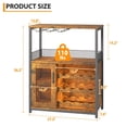 thumbnail image 3 of TROPOW Bar Cabinet,Removable Glass Rack, Industrial Wine Cabinet with Adjustable Wine Rack, Storage Metal Wood Sideboard Buffet, 3 of 7