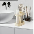 thumbnail image 6 of SLYNSHome Toothbrush Cup Holder Bathroom Organizer with Drain for Toothbrushes Dorm Countertop Storage Rack Durable Plastic - Beige, 6 of 7