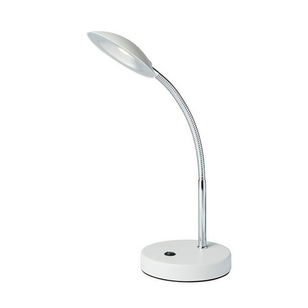 Table Lamp With Goose Neck And Saucer Shade White Com Table Lamp With Goose Neck And Saucer, Saucer Lamp Shader