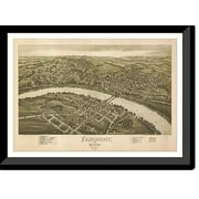 Historic Framed Print, WV Fairmont 1897 MAP, 17-7/8" x 21-7/8"