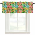 thumbnail image 4 of Kitchen Valances for Window, Summer Swimming Pool Slippers Light Filtering Rod Pocket Valance Curtain, Blue Pink Green Short Curtains Window Topper for Bedroom Bathroom Living Room 54x18in, 4 of 9
