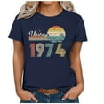 thumbnail image 4 of Kayannuo Blouses for Women Tee Shirts for Women Valentine's Day 1974 Vintage Shirt For Women 50th Birthday Gifts 1974 Birthday Gifts Idea Retro Short Sleevel T Shirts Party Tops Funny Tees, 4 of 4