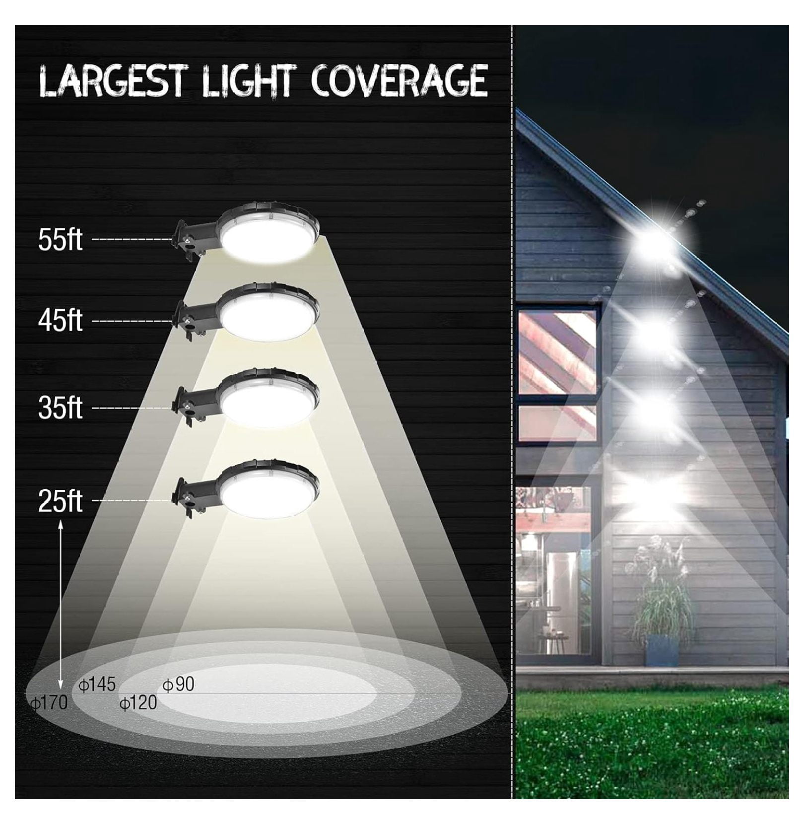 LED Barn Light, Dusk to Outdoor Lighting 100W 10000LM LED Barn Lights, 5000K Daylight Garage Light, Exterior Security Flood Lights, IP65 Waterproof Street Area Lighting for Barns Yard Street
