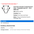 thumbnail image 2 of Front Inner and Outer Tie Rod End Set 4 Piece - Compatible with 2011 - 2016 BMW 535i 2012 2013 2014 2015, 2 of 2