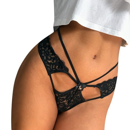 

Sayhi Women Underwear Low Waist Transparent Panties Mesh Thong Crotch Cotton Briefs Negligee Lingerie for Women Long