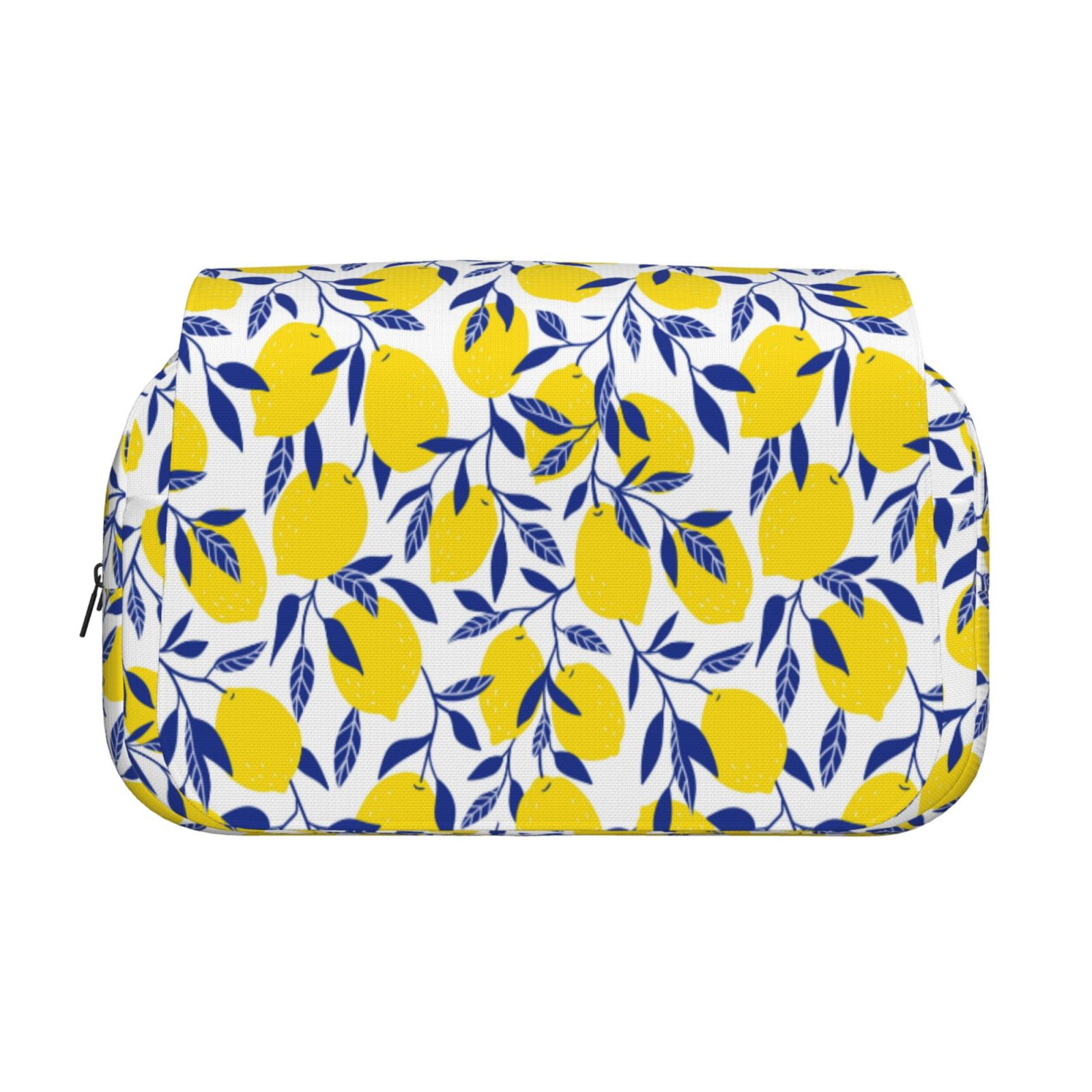Rateoe Tropical Lemon Pattern Double Clamshell Pen Case, Storage Organizer with Two Zipper Compartments– Holds Up to 50 Pencils & Pens