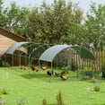 thumbnail image 2 of PawHut Galvanized Large Metal Chicken Coop Cage 9.2' × 31.2' × 6.4', 2 of 10