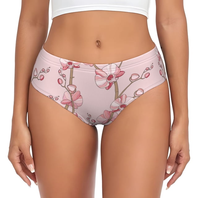 Balery Orchids Flowers Ropa Interior de Algodón para Mujer con Dibujo – Braguitas Cómodas y Elásticas, Estilo Clásico-XX-Large