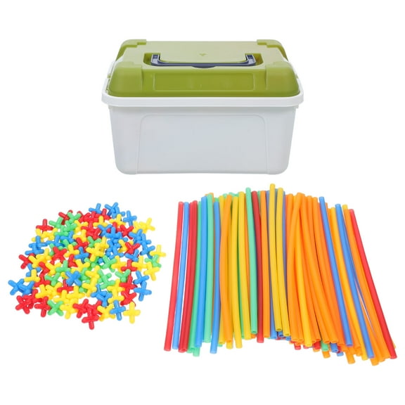FRCOLOR 1 Set of Straw Building Toys Straw Toy Interlocking Engineering Toys Thin Tube Blocks Educational Toy