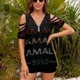 thumbnail image 3 of Kamala Harris 2020 Vintage Style Womens Summer V Neck Zipper Top Short Sleeve T Shirt Off Shoulder Top Casual Classy Loose Shirts, 3 of 7