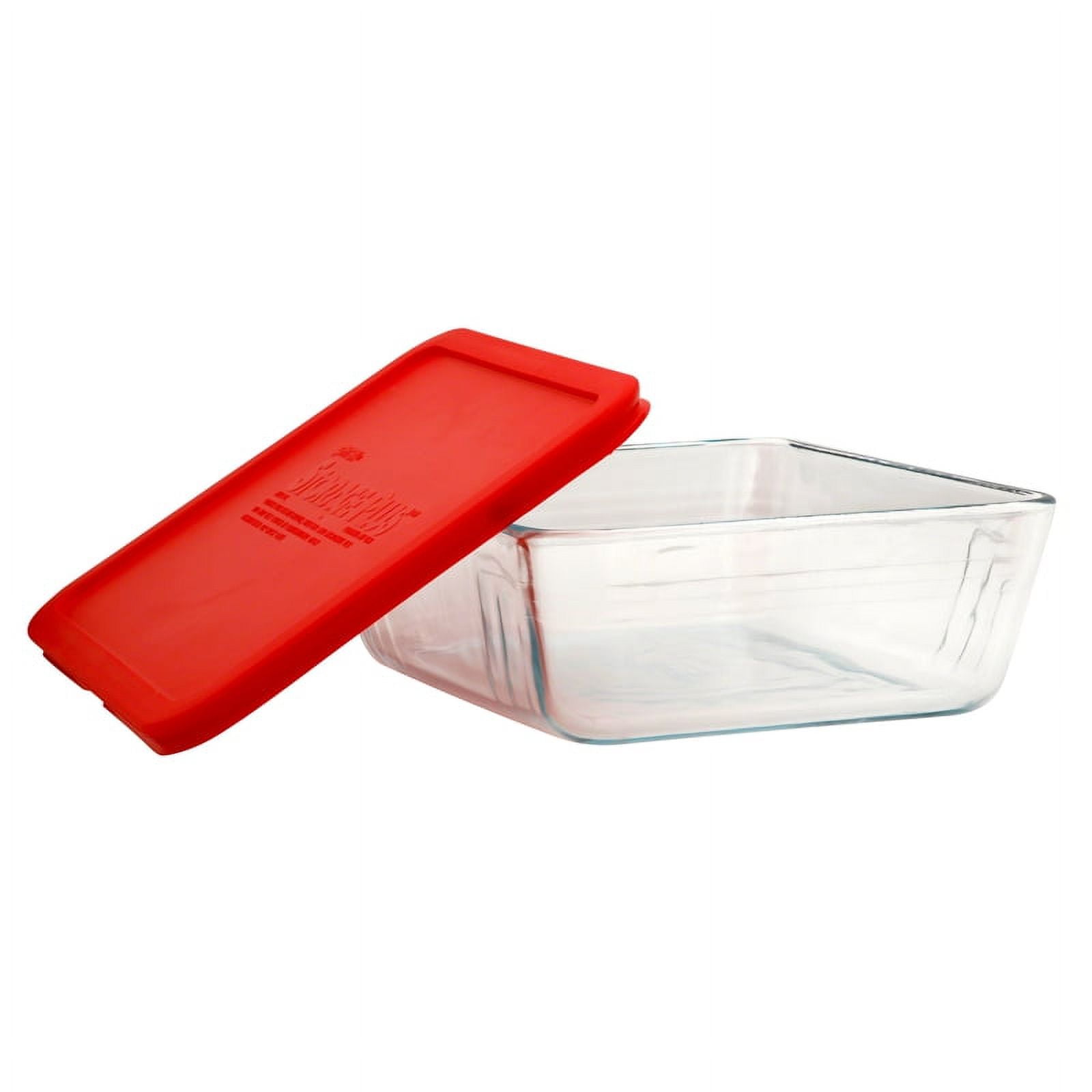 11-Cup Glass Food Storage Container with Red Lid, Airtight for Pantry Organization, Meal Prep, and Leftovers