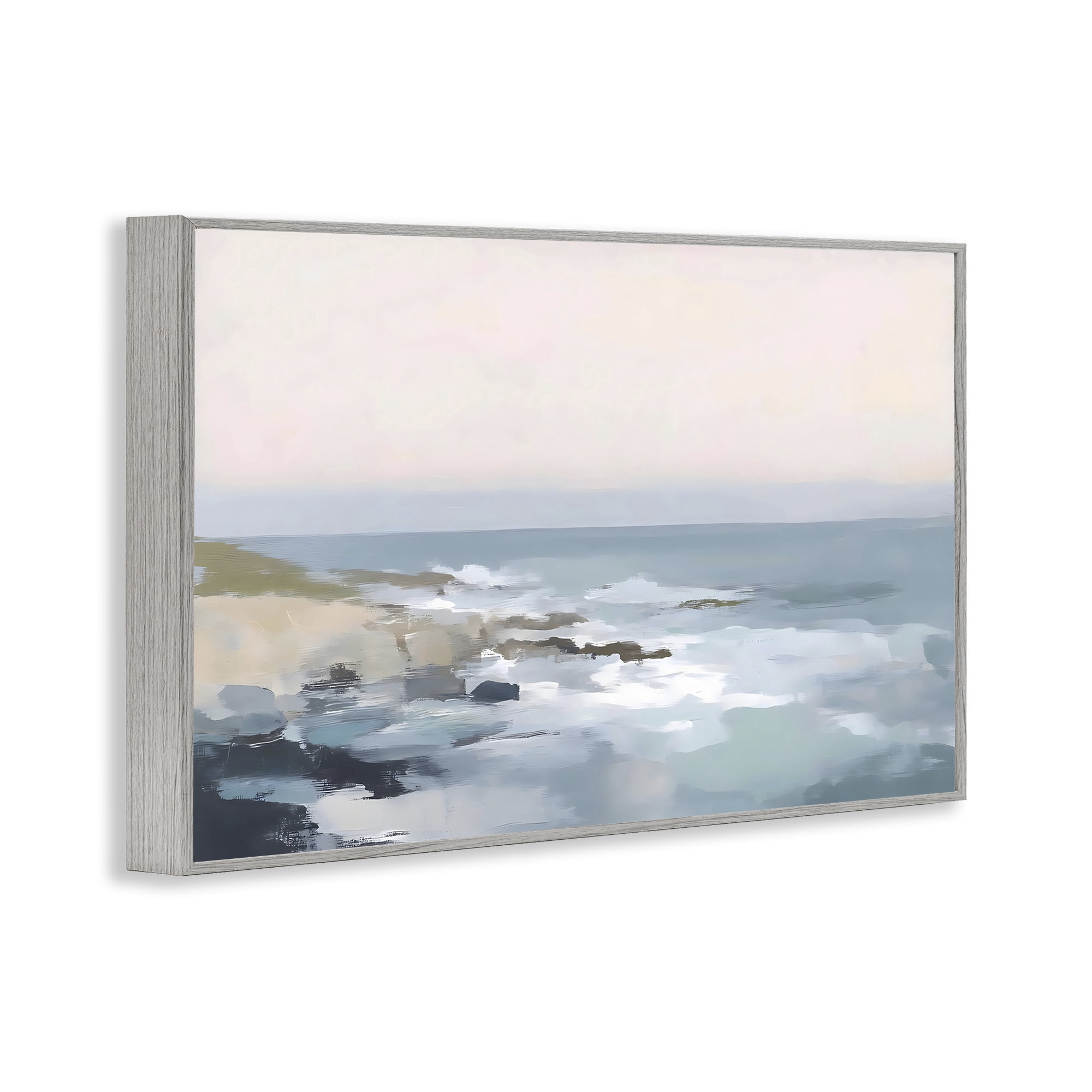 Stupell Industries Serene Coastal Ocean Scene Gray Framed Giclee Art, design by Creative Studio