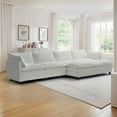 thumbnail image 7 of Betisef Modular Sectional Sofa W/ Deep Seat,Freely Combined Comfy Corduroy Couch,Arm Chair W/ Pillows for Living Room, Apartment,U-Shaped 4-seat Oversized Sofa W/ Double Movable Ottomans White, 7 of 7