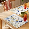 thumbnail image 4 of Butterflies Flower Placemats Set of 6 Country Wood Grain Leaves Farmhouse Place Mats Indoor Wipeable Table Mats Washable Cloth Dining Table Placemats for Kitchen Holiday Party Home Decor 13x19 Inch, 4 of 9