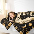 thumbnail image 3 of spefrowx Vintage Star Moon Witch Twin Bedding for Kids, Mandala Boho Floral Art Bedding Comforter Set, Black Reversible, 7-Piece, 3 of 6
