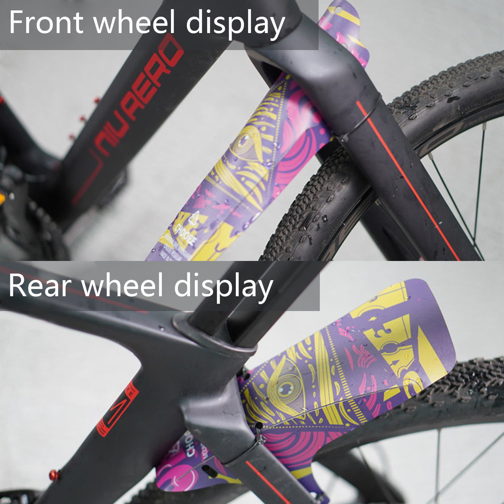 Details about   Road MTB Bike Carbon Fiber Mountain Bike Front/Rear Wheel Bike Fender Mud guard 