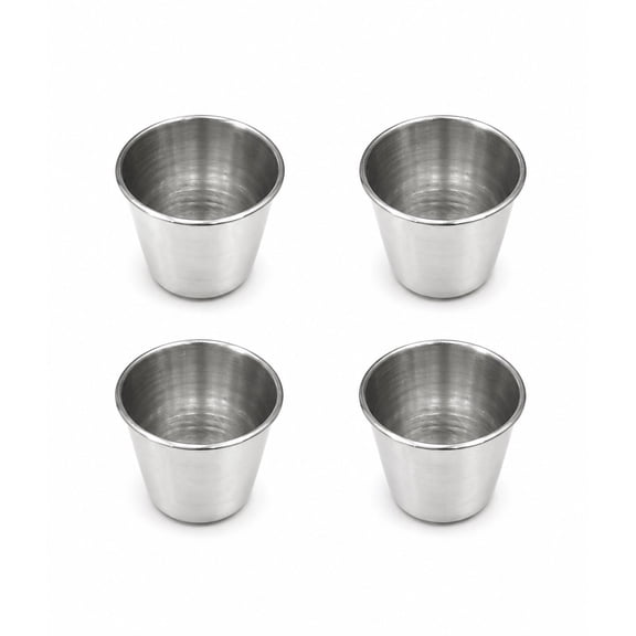 Stainless Steel Drinking Cups, Pack of 4, Reusable Metal Tumblers for Water, Juice, Tea, Coffee and Everyday Beverage Use