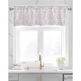 thumbnail image 2 of Pink Paisley Ethnic Linen Curtain Valance for Bedroom/Bathroom/Kitchen/Living/Dining Room Window,Traditional Oriental Boho Mandala Floral Pocket Topper Drapes Decorative Cafe Drapery Panel 42"x12", 2 of 6