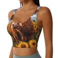 thumbnail image 2 of Balery Cloud Sky Sunflower Cow Sujetadores deportivos con espalda cruzada para mujer, acolchados, sin costuras, de alto impacto, ideales para yoga, gimnasio, entrenamiento y fitness.-XX-Large, 2 of 8