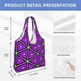 thumbnail image 4 of ZNDUO Women Tote Bag, Casual Handbags Big Capacity Shopping Shoulder Bag- Purple Triangle Seamless Structure Pattern, 4 of 7
