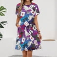thumbnail image 2 of Alice Wonderland Cards Sundress Short Sleeve Dress Summer Women Clothes Dress for Women Dresses, 2 of 7