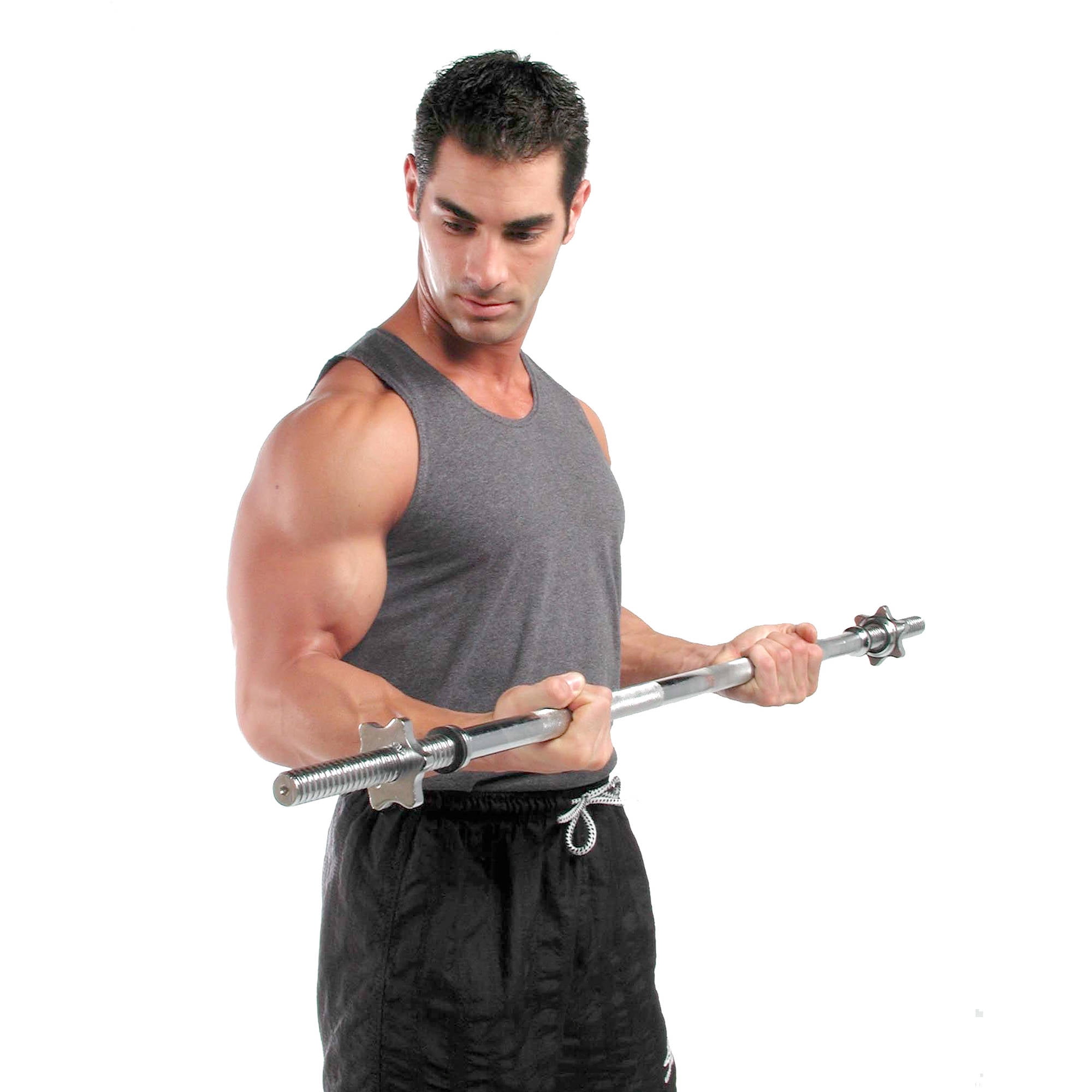 47 Inch Cap 47 Curl Bar LAVVON 47 EZ Curl Bar Weight Lifting Bar