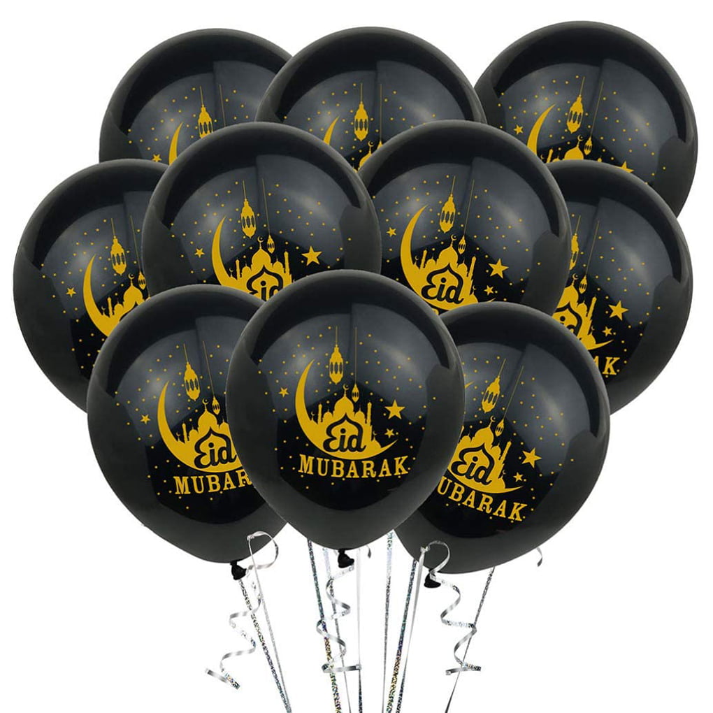6pcs EID MUBARAK Balloons Ramadan Decoration Eid Silver Ballon Helium For Mus JI 