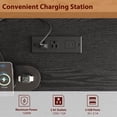 thumbnail image 4 of Farmhouse Wooden Executive Office Desk 53.5" — Writing Desk with Built-in Charging Station, Storage Drawers & Adjustable File Cabinet-Black, 4 of 9