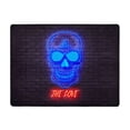 thumbnail image 3 of DouZhe Dazzling Neon Lights Skull Pattern Area Rugs Non-Slip Machine Washable Floor Mat, Modern Style Carpet Doormat, 63x48 inches, 3 of 6