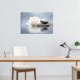 thumbnail image 3 of Zen Wall Art Lotus Flowers Stones on Water Pictures Water Lily Canvas Prints Bathroom Decor Spa Artwork for Yoga Studio Meditation Spiritual Room Framed (Zen-1, 12.00"x18.00"), 3 of 5