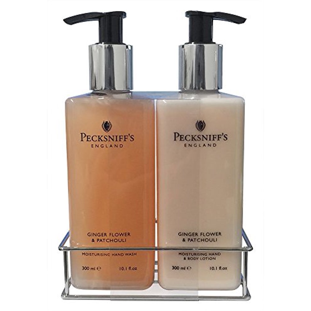 Pecksniff's Ginger Flower & Patchouli Hand Wash & Body Lotion Set in