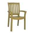 thumbnail image 2 of Compamia Sunshine Resin Patio Dining Arm Chair in Teak Brown, 2 of 8
