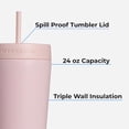 thumbnail image 3 of Vaso mezclador HydroJug de 24 onzas, perfecto para batidos de proteínas, bebidas antes del entrenamiento, café helado, fácil de mezclar, aislado al vacío, compatible con portavasos, sin BPA, mantiene, 3 of 5