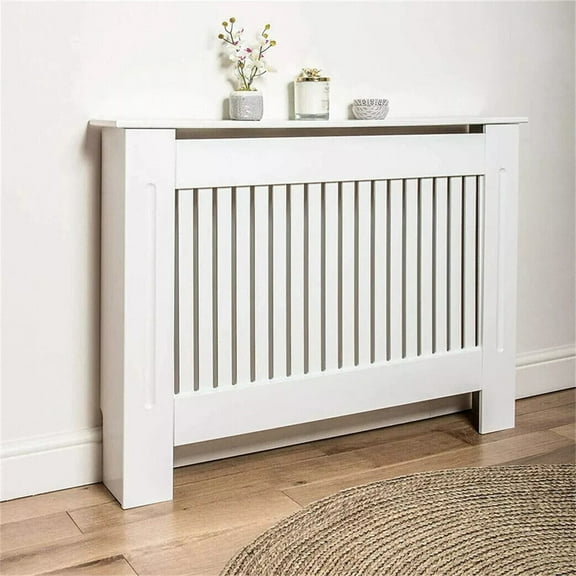 YKITRD Modern MDF wooden radiator cover, home heater protective grille cabinet layered  decoration, heat dissipation cover, living room, bedroom radiator, dust-proof storage cabinetS-30x7.5x39.8 inch