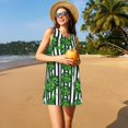 thumbnail image 4 of Vsdgher Palm Greenery Print Summer Dresses for Women Casual U Neck Beach Dress Sleeveless Tank Loose Sundress with Pocket -XX-Large, 4 of 7