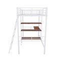 thumbnail image 4 of Dasun Twin Size Metal Loft Bed and Built-in Desk and Shelves White, 4 of 5