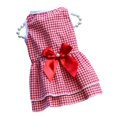 thumbnail image 4 of Dégagement Chien Jupe Arc Robe de Mariée Robe Printemps Automne Nouveau Plaid Chat Vêtements Rayé Bomei, 4 of 6