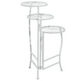 thumbnail image 5 of DecMode 21" x 15" x 24" 3 Tier White Metal Floral Plantstand, 5 of 15
