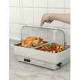 thumbnail image 3 of Lot de 2 Plats Électriques Anti-Frottement 9 QT à Température Réglable, Réchauffe-Nourriture à Dessus Roulé avec Poêle Pleine Grandeur, Serveurs et Réchauffe-Buffets en Acier Inoxydable, Réchauffe-Nourriture à Affichage de Température avec Couvercle Transparent pour Fêtes, 3 of 8
