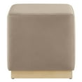 thumbnail image 3 of Modway Tilden 17" Square Performance Velvet Upholstered Ottoman in Taupe Natural, 3 of 9