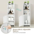 thumbnail image 5 of Capri Small Bathroom Storage Cabinet, Narrow Toilet Paper Cabinet with Adjustable Shelves and Door, Free-Standing Bathroom Corner Floor Cabinet, Bathroom Storage Organizer for Small Space, White, 5 of 8