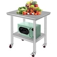 thumbnail image 1 of VEVOR Stainless Steel Work Table with Wheels 24 x 30 Prep Table with casters Heavy Duty Work Table for Commercial Kitchen Restaurant Business (24 x 30 x 32 Inch) VEVOR 24 x 30 x 32 Inch mesa de trabajo con cuatro ruedas, 1 of 7