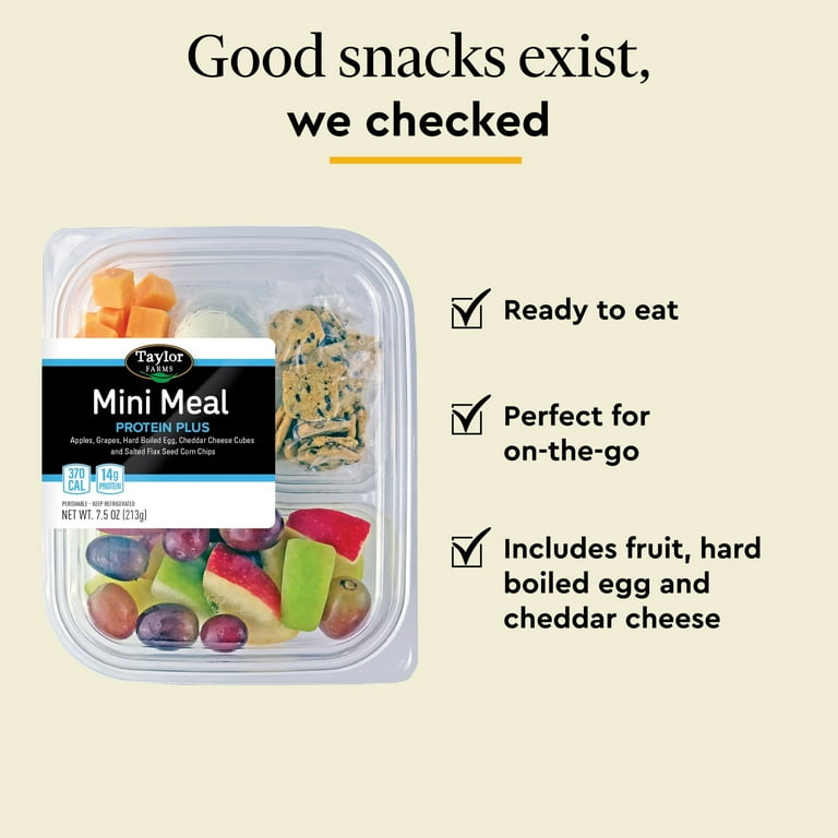 Taylor Farms Protein Plus Mini Meal Snack Tray with Fresh Fruit, 7.5 oz