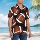 thumbnail image 3 of Balery Brown Football On Black Camisas hawaianas de manga corta para hombre, camisas playeras de corte holgado, camisas de vacaciones con botones,3X-Large, 3 of 7