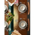 thumbnail image 2 of ERUNPONLY Modern Table Runner - 48 Inch Long Abstract Colorful Patchwork Geometric Cotton and Linen Blended Dress Scarves Farmhouse Table Runner for Kitchen Dining, Coffee Table, 13"x48", 2 of 8