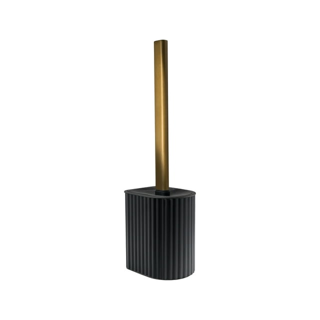 Brosse de Toilette Courte en Métal avec Support Arqué